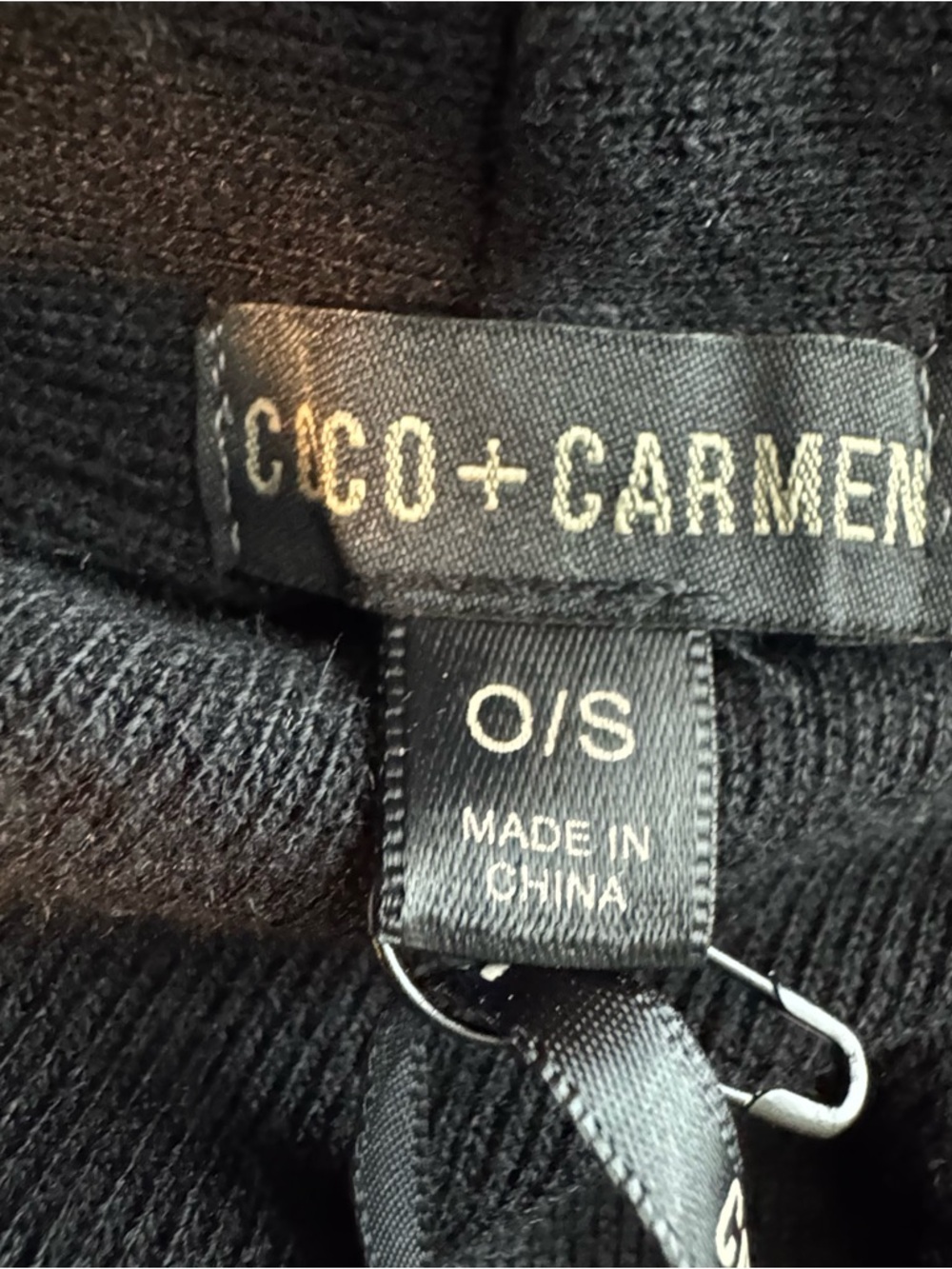 NETS Coco + Carmen One Size Black Cardigan w Fringe and Dolman Sleeves - Picture 11 of 15